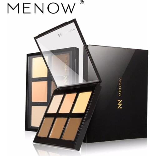 MENOW 6 Colors Concealer Cover spot Covered smallpox Modifying facial contours Pores Palette Cosmetics Natural Makeup CO01