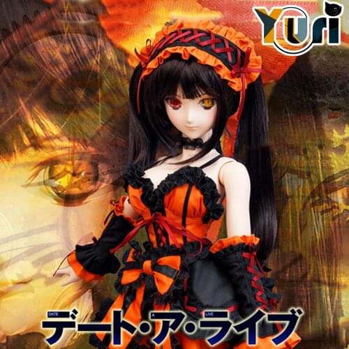 Doll Use Date A Live Tokisaki Kurumi Cosplay 1/3 BJD SD DD Doll Clothes Bow Formal Dress Outfit Cos Toy Accessory Cute C