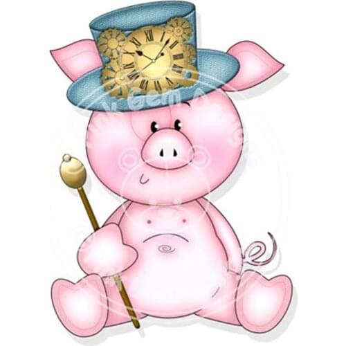 Magic Pig Metal Cutting Dies Clock Animal Doll Stencil for DIY Scrapbooking Cards Decorative