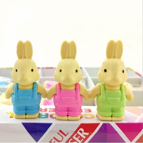 Cute rabbit shape childrens toys eraser pencil stationery eraser school stationery*2pcs