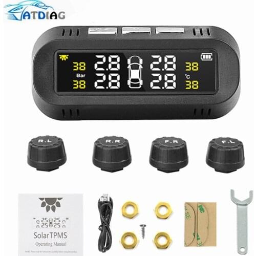 Power TPMS Car Tire Pressure Alarm Monitor System Auto Security Alarm Systems Tyre Pressure Temperature Warning