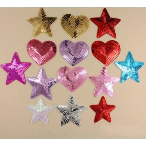 Wholesale 40pcs DIY Sequined Sewing On Patch Iron-On Patch Stickers For Clothes Sewing Fabric Applique Supplies YO12