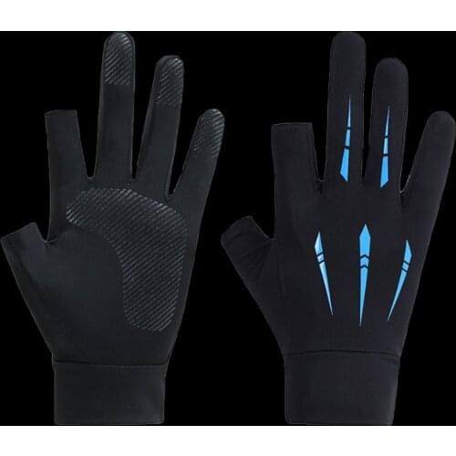 WALK FISH 1 Pair Fishing Gloves Men Women Outdoor Fishing Cycling Bike Anti-slip Sports Fish Equipment Ice Silk Gloves
