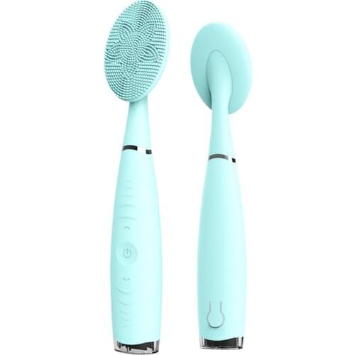 Handheld Electric Silicone Face Cleansing Brush Electric Facial Cleanser Cleansing Skin Deep Washing Massage Brush