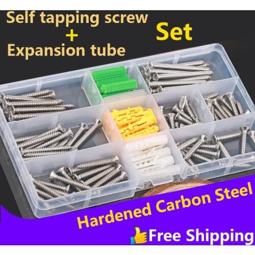 Cross Flat / Round Head Self-Tapping Screw Lengthening Coarse Tooth Wallboard Nail Quick Tooth Self Tapping Combination Set