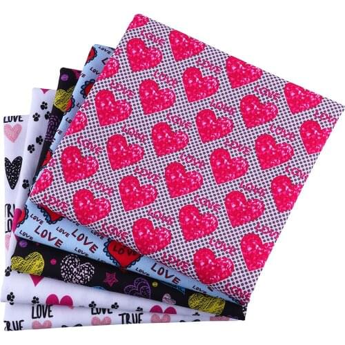 Diy 100% cotton fabric Valentines Day printing pattern cotton sewing fabric semi-finished products supplier 50 * 140cm 1 piece
