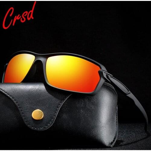 CRSD 2020 Outdoor Polarized Sunglasses Men Sport Square Frame UV400 Driving Sun Glasses for Male Female lentes de sol hombre