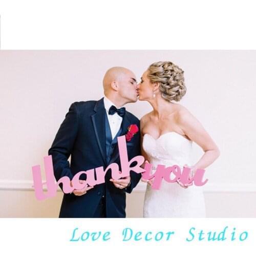 Thank You Wedding Sign Photo Prop for Wedding Thank You Cutout Photo Prop - Wedding Thank You Card Prop