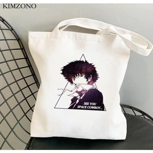 Cowboy Bebop shopping bag canvas shopping eco shopper bag fabric reciclaje net reusable cabas