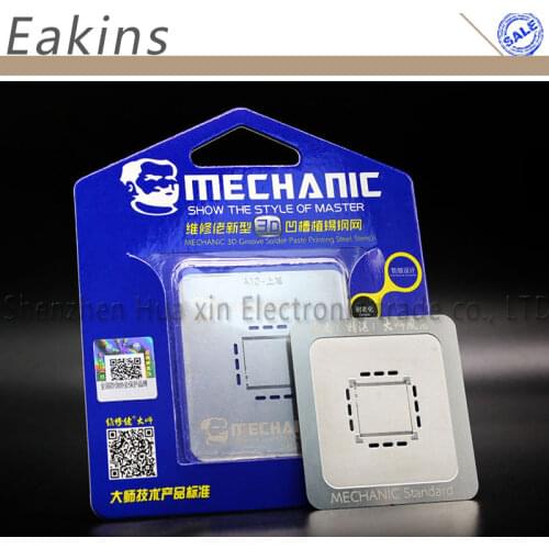 MECHANIC 3D BGA Reball Stencil For Iphone A8 A9 A10 3D Groove Solder Paste Pringting Steel Stencil