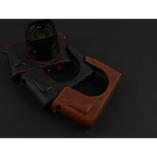 [VR] Handmade Genuine Leather Camera case Half Body For Leica Q TYP 116 Camera Bag Bottom Cover Handle Vintage Case