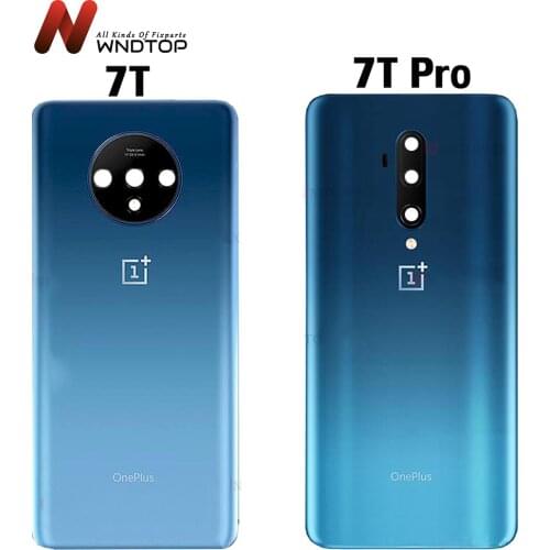 Original For Oneplus 7T Back Glass Rear Housing Cover Replacement Back Door Battery Case For Oneplus 1+7T Pro With Camera Lens