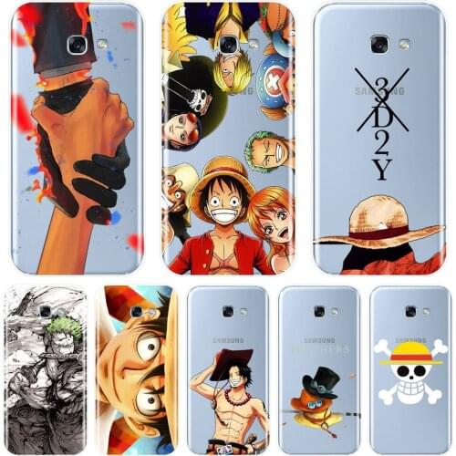 Back Cover For Samsung Galaxy A3 A5 2016 2017 A6 A7 A8 2018 Soft Silicone One Piece Luffy Phone Case For Samsung A6 A8 Plus 2018