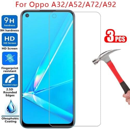 Tempered glass screen protector for oppo a32 a52 a72 5g a92 a92s case cover on a 32 52 72 92 s 92s protective phone coque bag 9h