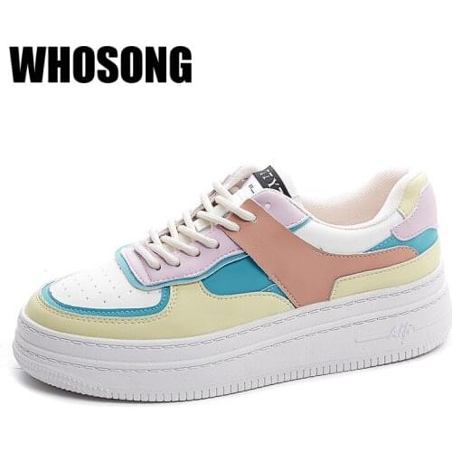 Women Casual Sneakers Ladies Real Leather Platform Shoes Girls Chunky Sneakers Female Brand Sport Sneakers White Shoes Trainers