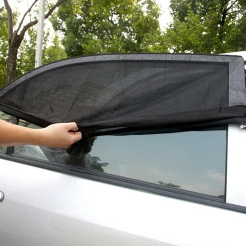 1Pair Window Sun Shade Black Mesh Cover UV Protector Shield For Most Car Auto Car Side Rear Window Sun Shade110*50cm