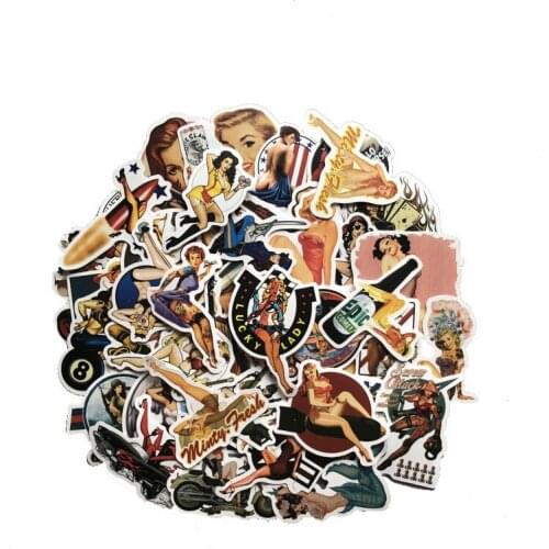 10/49Pcs Styling Waterproof Tease Vulgar Sexy Beauty Girls Stickers For Laptop Motorcycle Skateboard Luggage Decal Toy Sticker