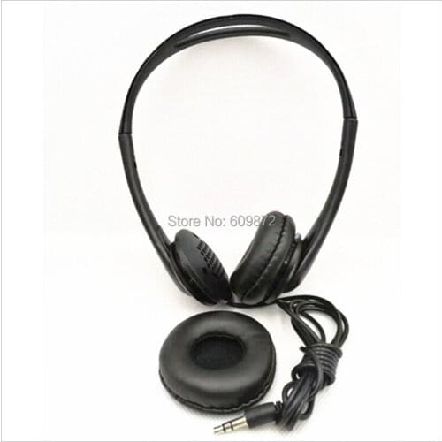 Linhuipad 100pcs high quality stereo headphones 3.5mm disposable headset sturdy headband headphone for gyms ,hospital ,library