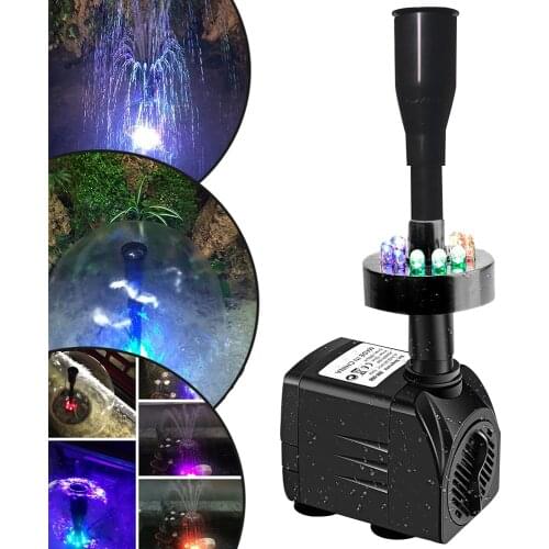 15W 800L/h Submersible Fountain Pump wiht LED Light for Water Feature Outdoor Pond Aquarium fish tanks Home Décor Fountain