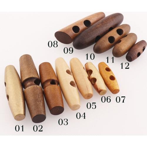 20 PCS Wood Toggle Button Wooden Buttons,Wooden Toggles,Duffle Coat Toggles Doll Natura DIY Necklace Buttons