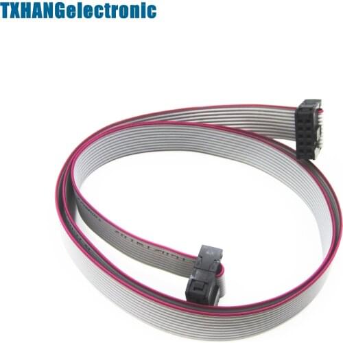 70CM 10 Pin USBISP USBASP JTAG AVR Download wire 10P Ribbon Cable 2.3ft 2.54mm
