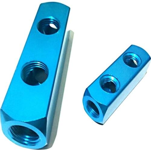 1/4" or 1/2" BSPT Equal Female Pneumatic Quick Connector Air Hose Aluminum Manifold Block Splitter 5-13 Ports 2-12 Ways