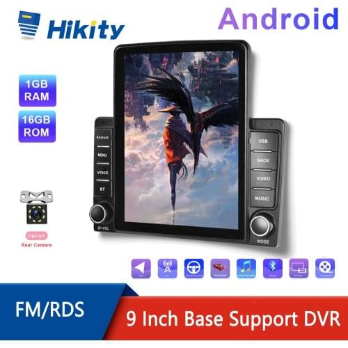 Hikity 2 Din Android Car Radio Audio Multimedia MP5 Player Wifi GPS 9.5 Inch Vertical Screen FM Stereo For Universal Autoradio