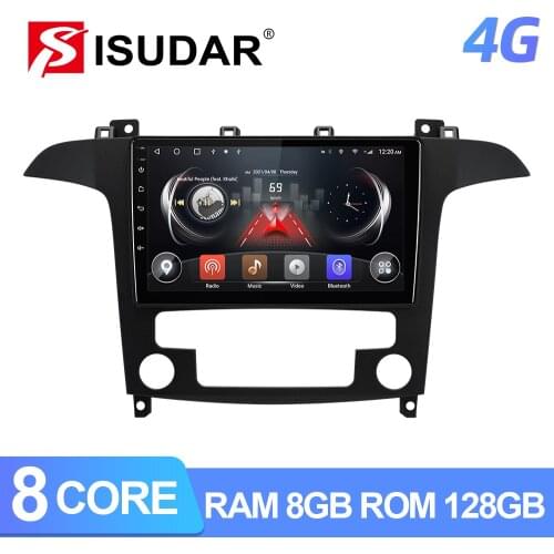 ISUDAR T72 QLED Android 10 Car Radio For Ford S-Max S Max 2006-2015 GPS Navigation Multimedia 8 Core RAM 6G 4G Carplay No 2din