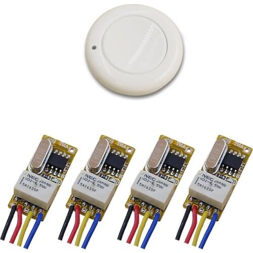 White Color DC3.5V 3.7V 4.5V 5V 6V 7.4V 8.4V 9V 12V Micro Remote Control Switch Mini Relay Receiver Transmitter 315Mhz/433Mhz