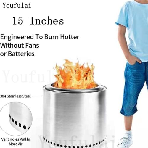 Large Heating Bonfire Stove Smokeless Portable Fire Pit Lightweight Grill Stove Outdoor Heater Backpacking Camping Furnace