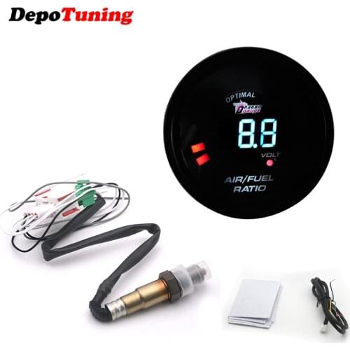 2"52mm Digital Air Fuel Ratio Gauge With Narrowband O2 Oxygen Sensor Car Gauge Fit for 12V Car OEM: 0258006028