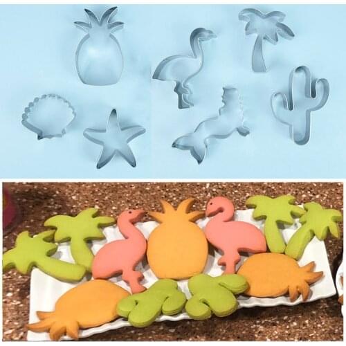 Biscuit Mold Stainless Steel Cookie Cutters Moulds Flamingo Pineapple Style DIY Mold Fondant Pastry Decor Baking Kitchen Tools