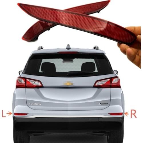 Red Lens Rear Bumper Reflector Warning Light Cover Decoration Strip For Chevrolet Equinox 2018 2019 2020