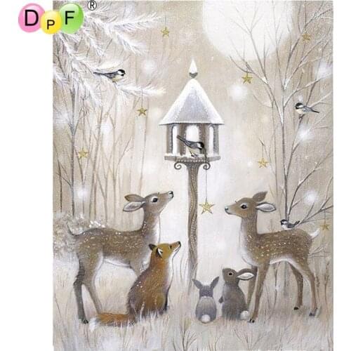 DPF DIY Forest small animal 5D square diamond painting cross stitch diamond embroidery home decor crafts wall painting mosaic