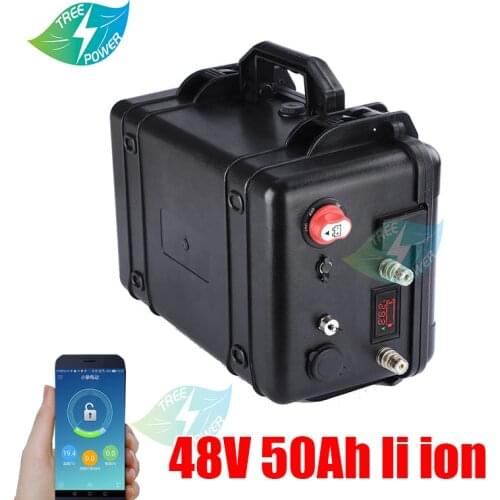 48v 50Ah lithium battery pack 54.6v lipo battery li-ion pack for Solar energy bicycle bike 2000w ebike ups with USB + 5A charger