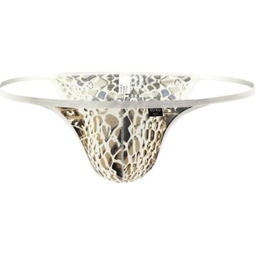 Mens Briefs Sexy Bikini Leopard Panties Seamless Ice Silk Briefs Ultra Thin Underpants Breathable Men Briefs Underwear