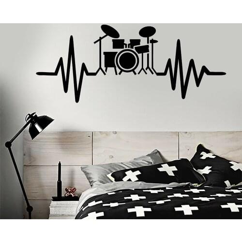 Music Wall Decal Drum Kit For Drummer Musician Music Lover Wall Stickers Music Room Decor Vinyl Home Decoration Wallpaper B393