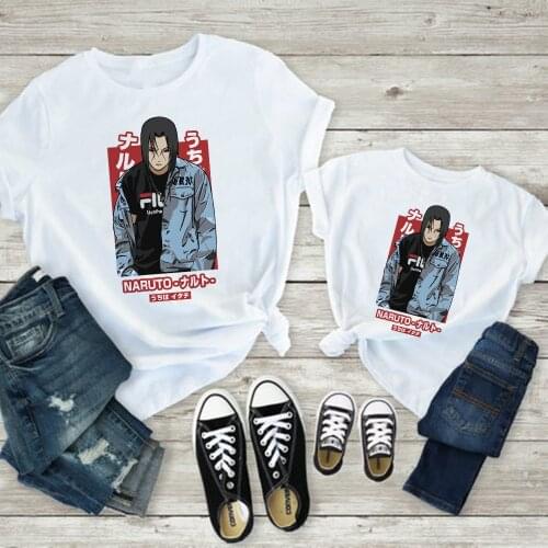 2021 New Tshirts Anime Mom and Daughter Creative Handsome Printed Handsome Characte Printed Cartoon Style Family Look Tshirt