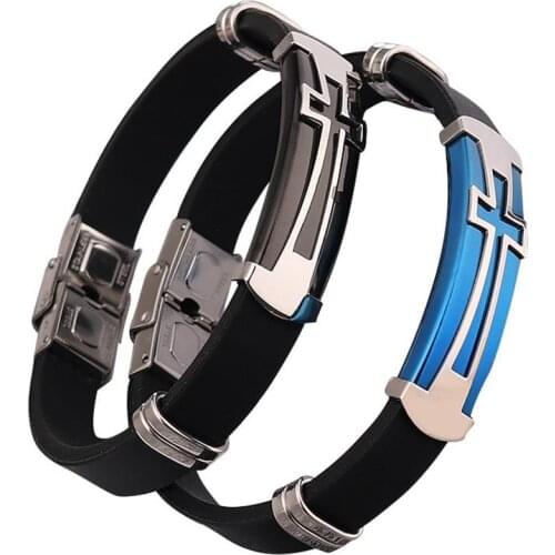 2021 new Bracelet Delicate Titanium Steel 2PCS Fashion vintage Cross Bracelet Faith Bracelet for Men Jewel