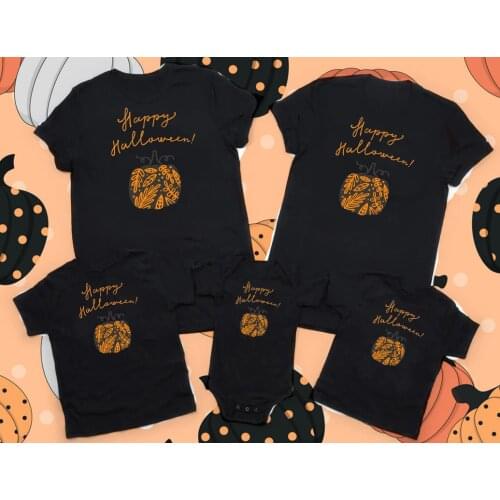 Family matching Shirt hello halloween Short Sleeve Tops Father Mother Son Daughter Matching Clothes Family Look Shirts