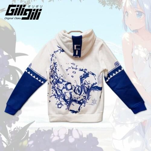 Anime Touhou Project Cirno Casual Plush Hoodie Hooded Sweatshirt Student Coat Men Women Autumn Winter Cosplay Casual Loose Tops