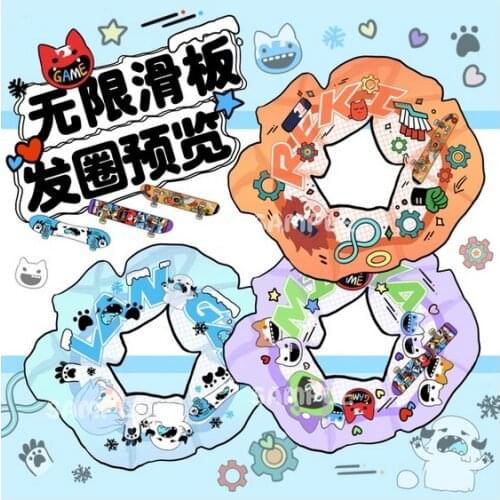 Japanese Double Ponytail Headwear Xmas Gifts Anime SK8 the Infinity SK EIGHT REKI Handmade Hair Rope Hair Accessories Hair ring