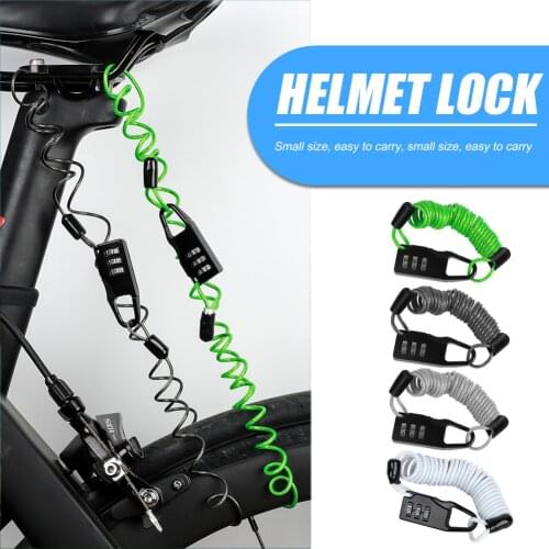 Anti-theft Bicycle Helmet Lock Motorcycle 3 Digit Combination Lock Biking Portable Dustproof Cycling Parts for WEST BIKING
