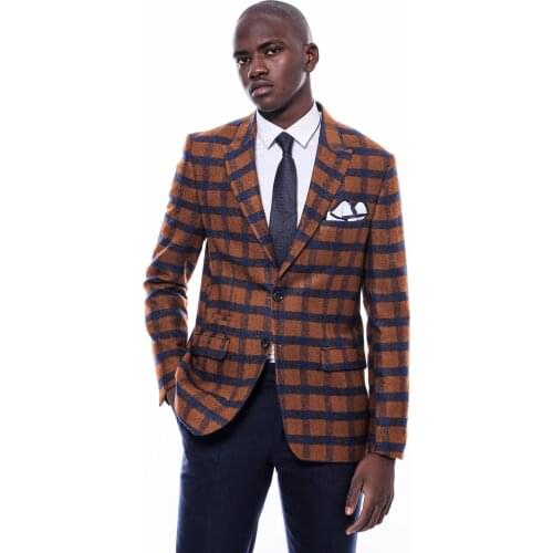 Checked Tawny Slim-Fit Blazer