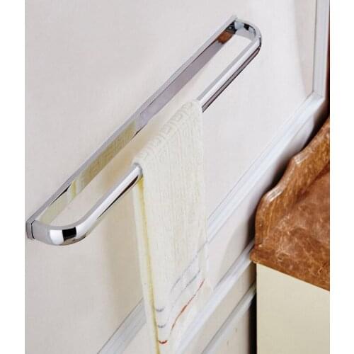 Modern Chrome Square Single Towel Bar Bathroom Wall Mounted Towel Rail Holder Bathroom Accessories KD894