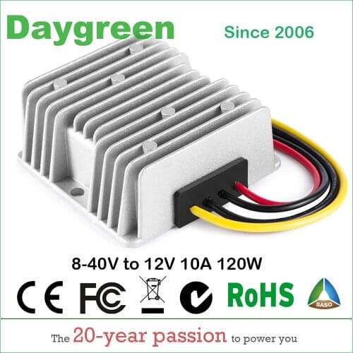 12V to 12V 10A DC DC Voltage Stablizer Transformer Regulator Waterproof Step-up Down 120w Daygreen CE RoHS 12V 10AMP