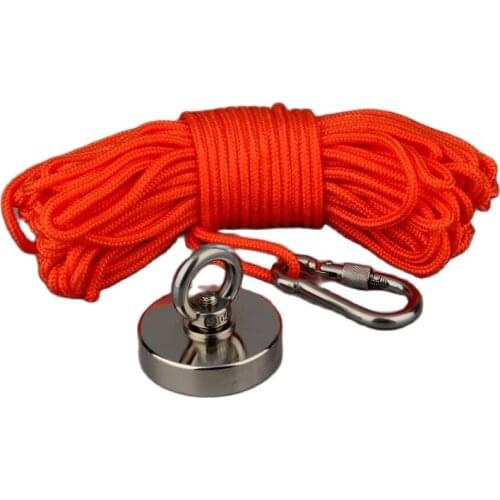 180Kg Super Strong Magnet Power Neodymium Permanent N52 Magnet Magnets Fishing Magnet with 15m Rope Magnetic Material Base