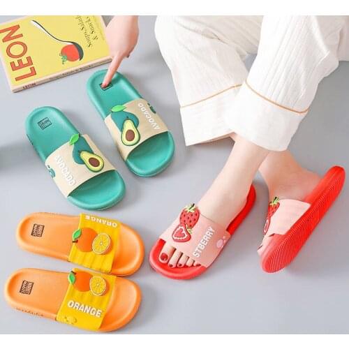 Strawberries oranges pineapples fruits picture slippers women outdoors ins thick bottom bathroom anti-skid bath slippers