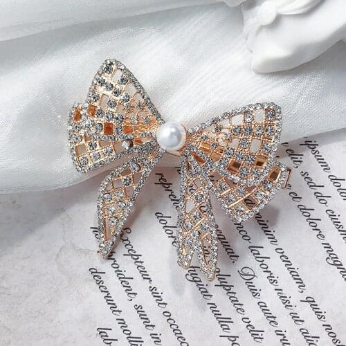 Hair Clips for Women Fashion Bow Geometric Hairpin Crystal Light Luxury Elegant Hair Accessories Jewelry Wholesale