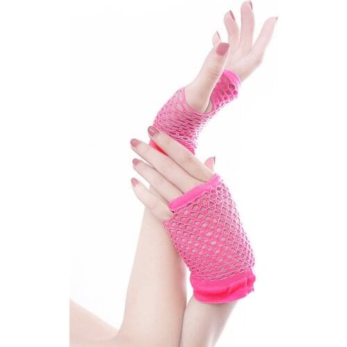 Summer Women Gloves Punk Goth Lady Disco Dance Costume Lace Fingerless Mesh Fishnet Gloves Clothing Accessories